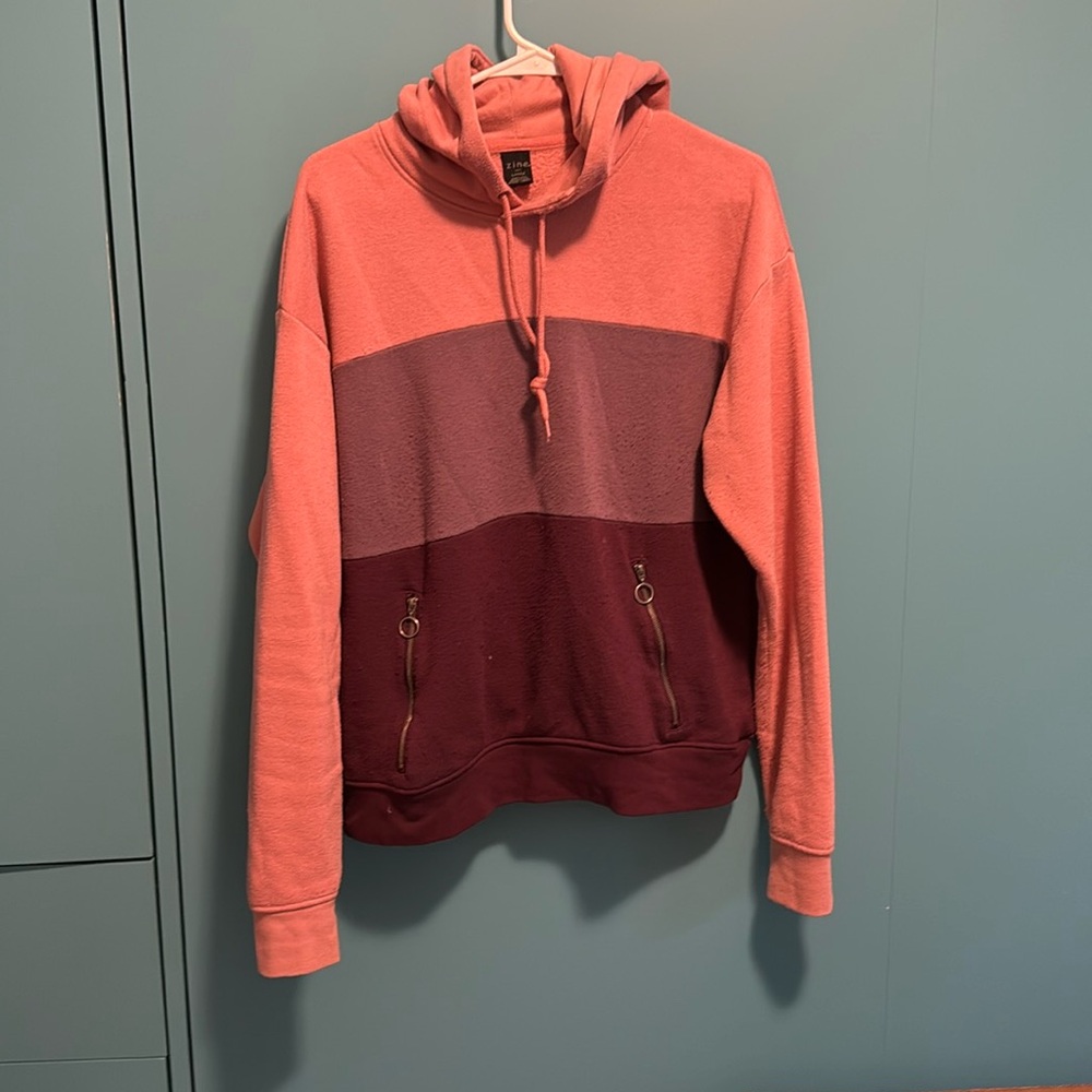 Zine hoodie with zipper front pocket - large